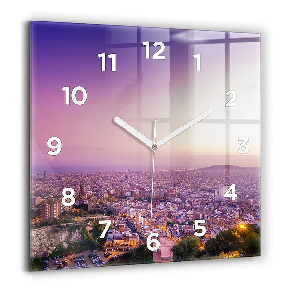 Wanduhr quadratisch Barcelona Bunker El Carmel