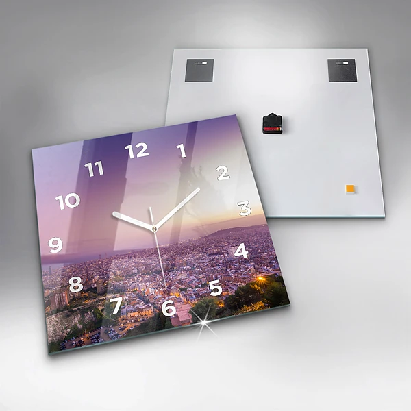 Wanduhr quadratisch Barcelona Bunker El Carmel