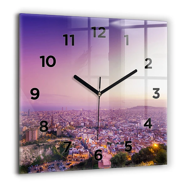 Wanduhr quadratisch Barcelona Bunker El Carmel