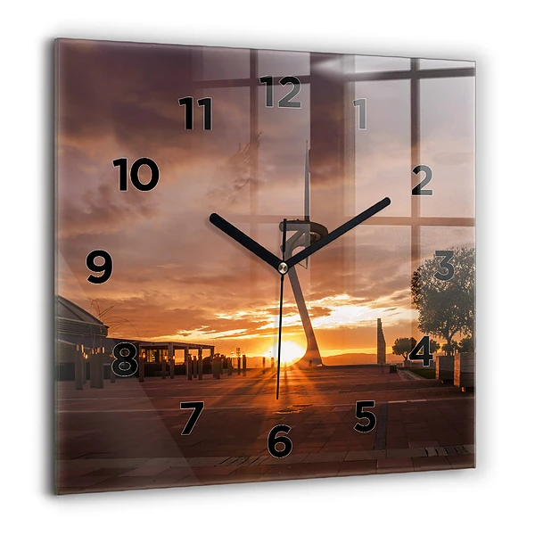 Wanduhr quadratisch Olympischer Park in Barcelona