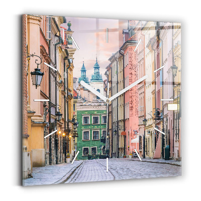 Wanduhr quadratisch Alte Stadt in Warschau