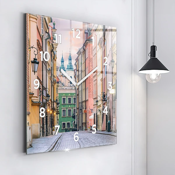 Wanduhr quadratisch Alte Stadt in Warschau