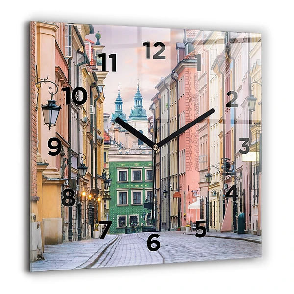 Wanduhr quadratisch Alte Stadt in Warschau