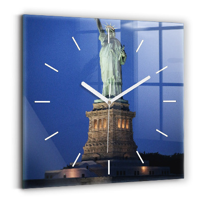 Wanduhr modern quadratisch Freiheitsstatue in New York