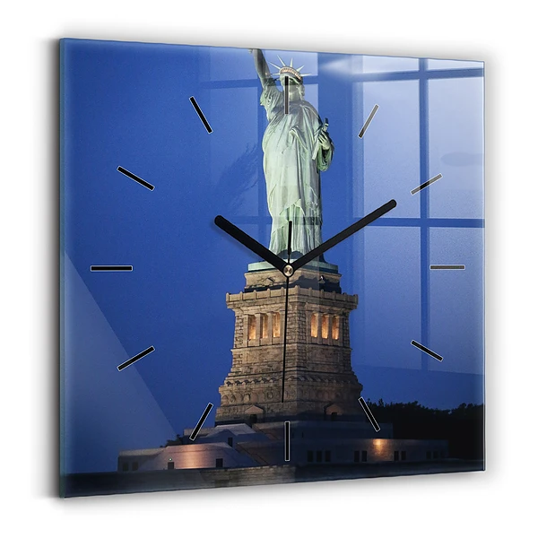 Wanduhr modern quadratisch Freiheitsstatue in New York