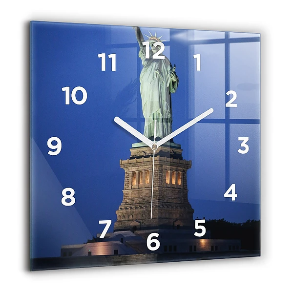 Wanduhr modern quadratisch Freiheitsstatue in New York
