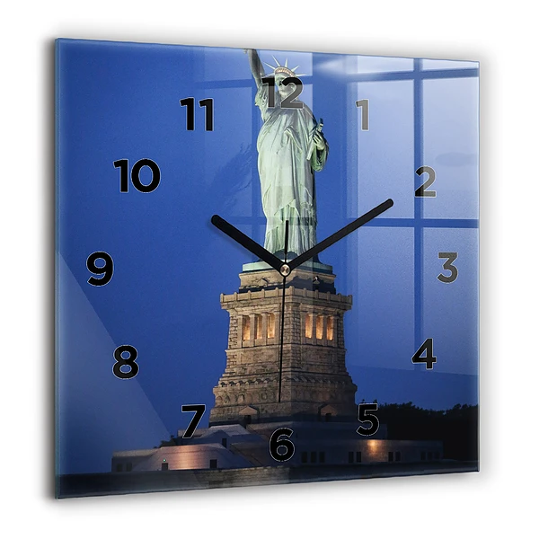 Wanduhr modern quadratisch Freiheitsstatue in New York