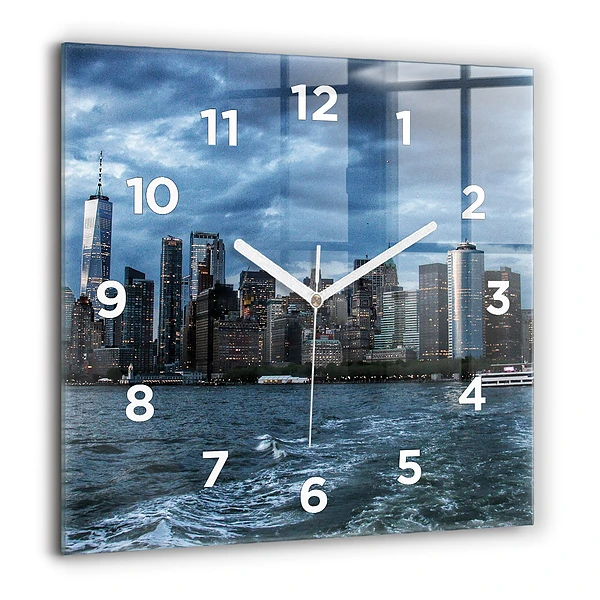 Wanduhr modern quadratisch Panorama von New York City