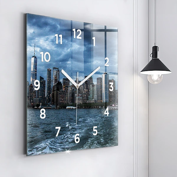 Wanduhr modern quadratisch Panorama von New York City