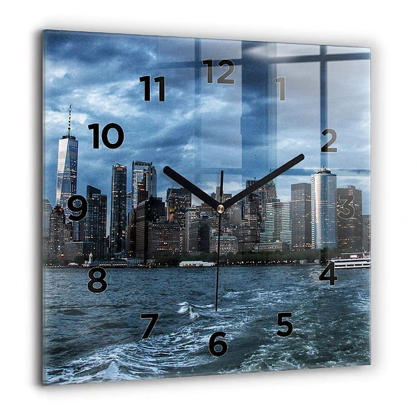 Wanduhr modern quadratisch Panorama von New York City