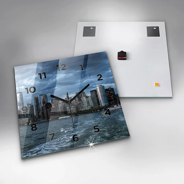 Wanduhr modern quadratisch Panorama von New York City