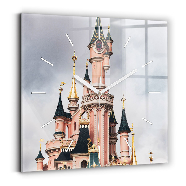 Wanduhr modern quadratisch Schloss Disneyland in Paris
