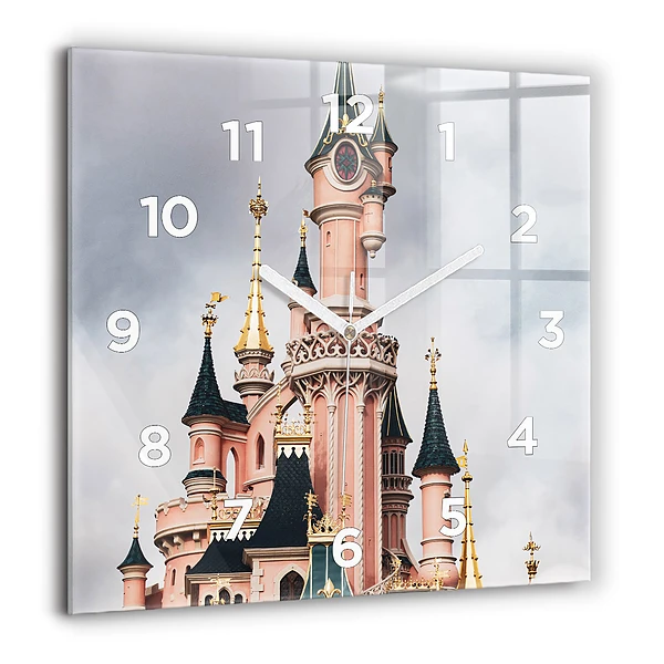 Wanduhr modern quadratisch Schloss Disneyland in Paris
