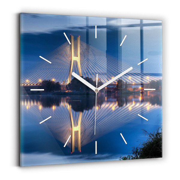 Wanduhr quadratisch Brücke Rędziński Wroclaw
