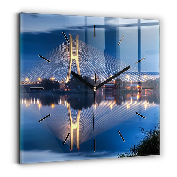 Wanduhr quadratisch Brücke Rędziński Wroclaw