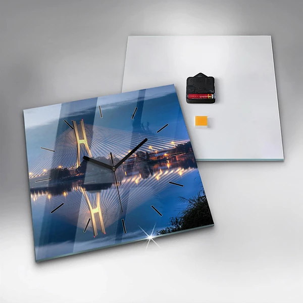 Wanduhr quadratisch Brücke Rędziński Wroclaw