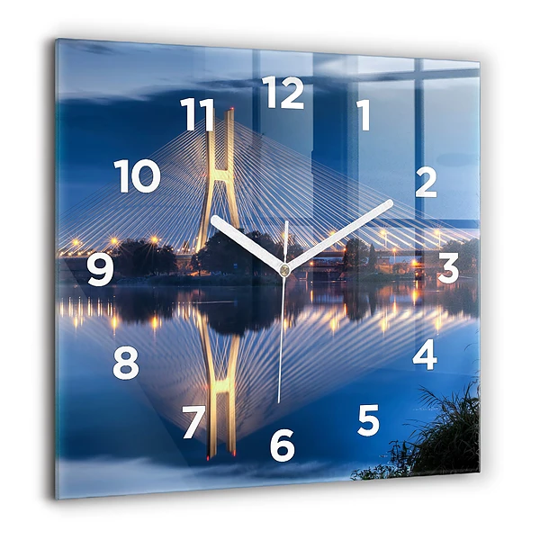 Wanduhr quadratisch Brücke Rędziński Wroclaw