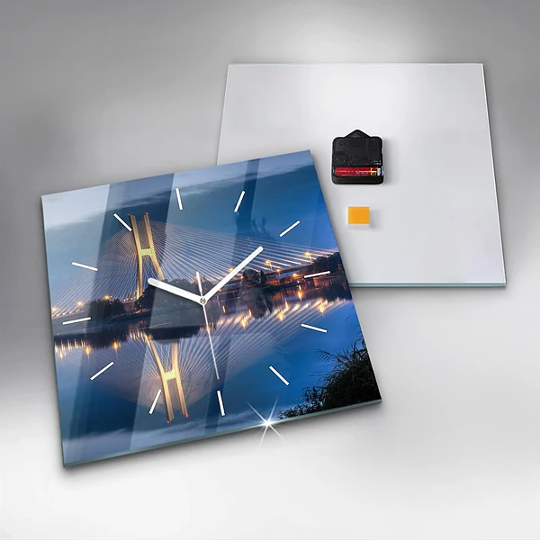 Wanduhr quadratisch Brücke Rędziński Wroclaw