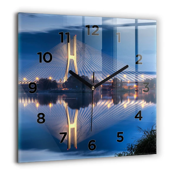 Wanduhr quadratisch Brücke Rędziński Wroclaw