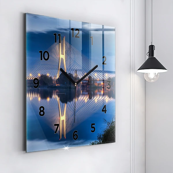 Wanduhr quadratisch Brücke Rędziński Wroclaw