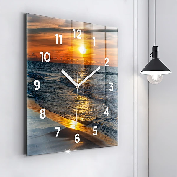 Wanduhr modern quadratisch Władysławowo Ostsee