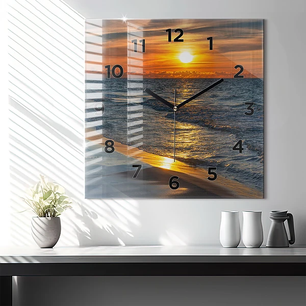 Wanduhr modern quadratisch Władysławowo Ostsee