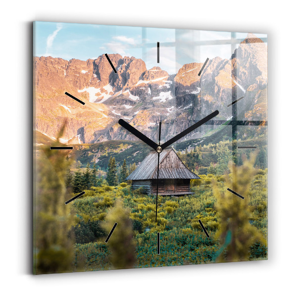 Wanduhr modern quadratisch Hütte im Tatra-Gebirge