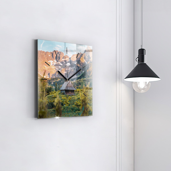 Wanduhr modern quadratisch Hütte im Tatra-Gebirge