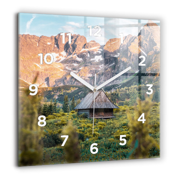 Wanduhr modern quadratisch Hütte im Tatra-Gebirge