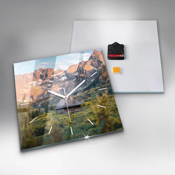 Wanduhr modern quadratisch Hütte im Tatra-Gebirge