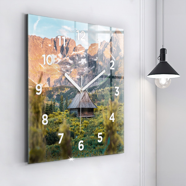 Wanduhr modern quadratisch Hütte im Tatra-Gebirge
