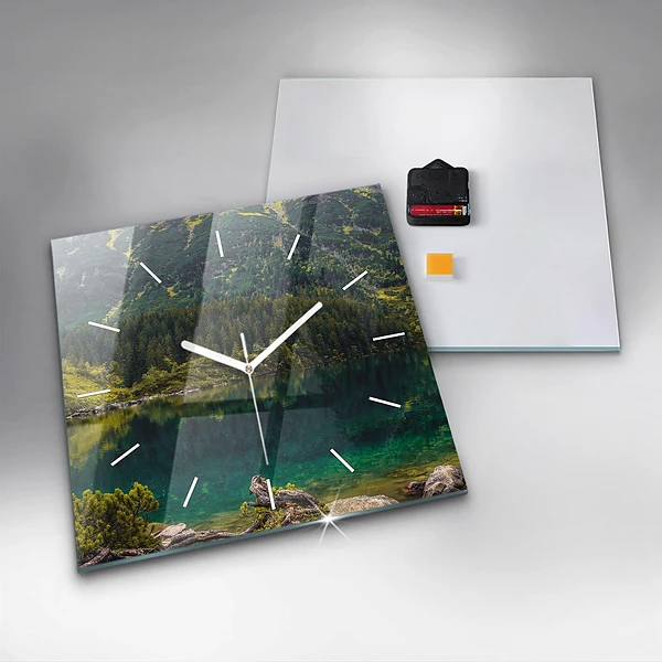 Wanduhr modern quadratisch Morskie Oko im Tatra-Gebirge