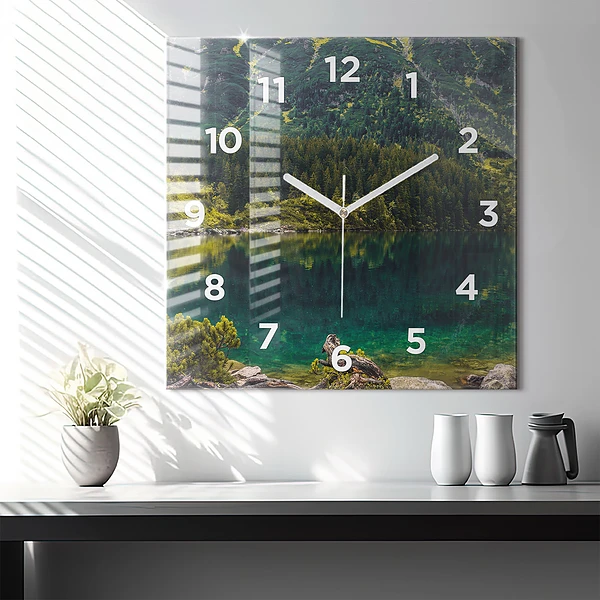Wanduhr modern quadratisch Morskie Oko im Tatra-Gebirge