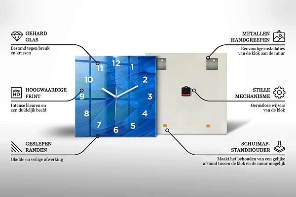Wanduhr quadratisch Hirsche auf den Gleisen