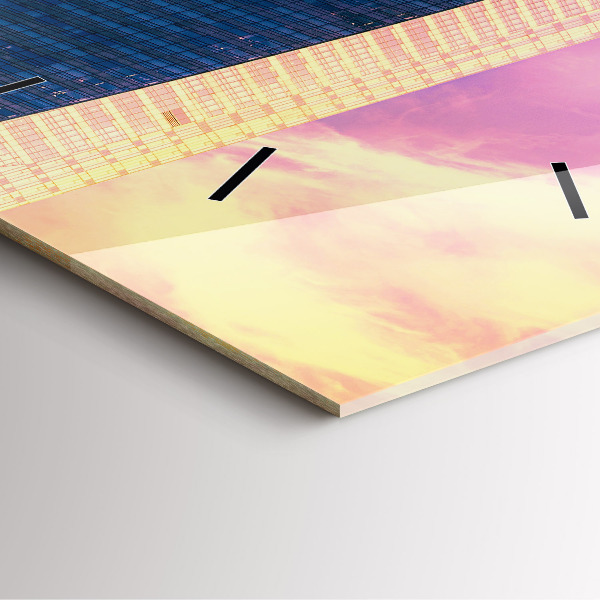 Wanduhr quadratisch mit motiv Wolkenkratzer in Warschau