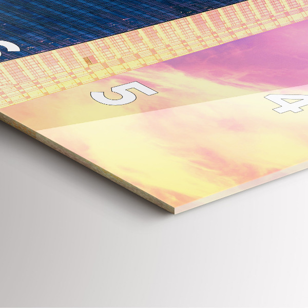 Wanduhr quadratisch mit motiv Wolkenkratzer in Warschau