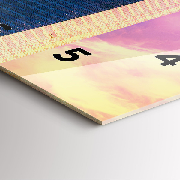 Wanduhr quadratisch mit motiv Wolkenkratzer in Warschau