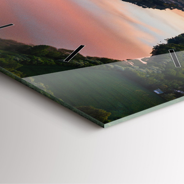 Wanduhr quadratisch See aus der Vogelperspektive