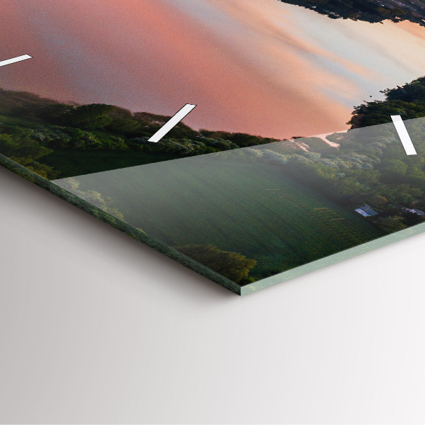 Wanduhr quadratisch See aus der Vogelperspektive