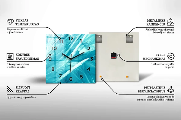 Wanduhr quadratisch mit motiv Polnische Flagge gegen den Himmel