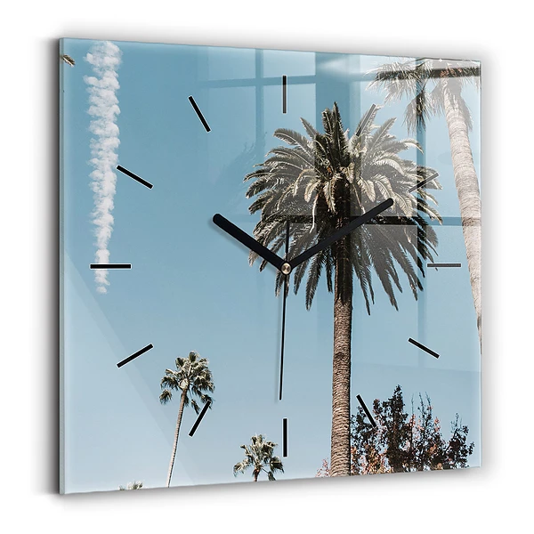 Wanduhr quadratisch Palmen in Los Angeles