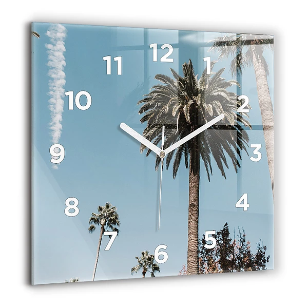 Wanduhr quadratisch Palmen in Los Angeles