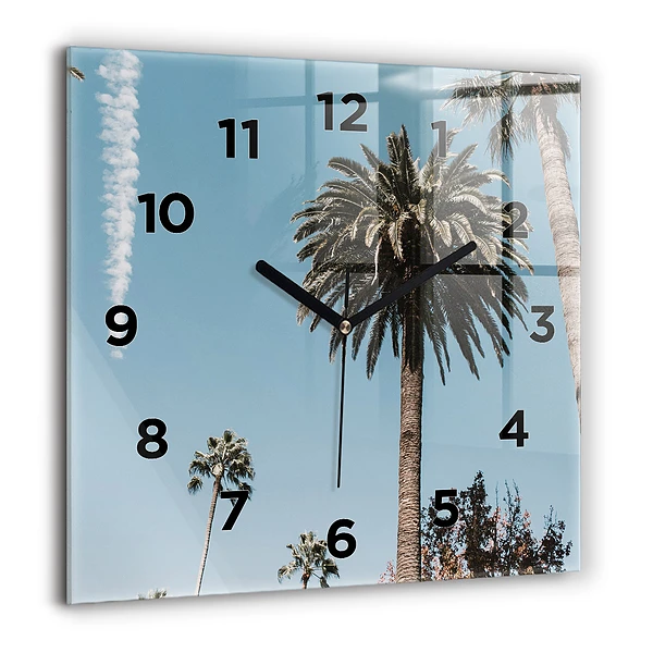 Wanduhr quadratisch Palmen in Los Angeles