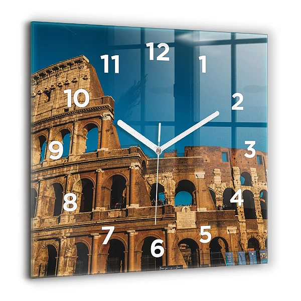 Wanduhr quadratisch mit motiv Kolosseum in Italien