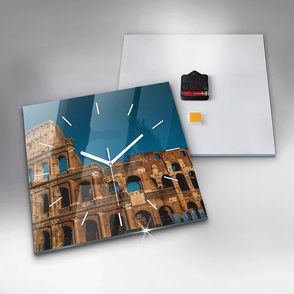 Wanduhr quadratisch mit motiv Kolosseum in Italien