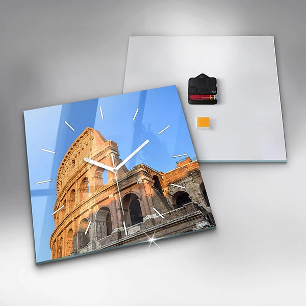 Wanduhr quadratisch Kolosseum in Rom