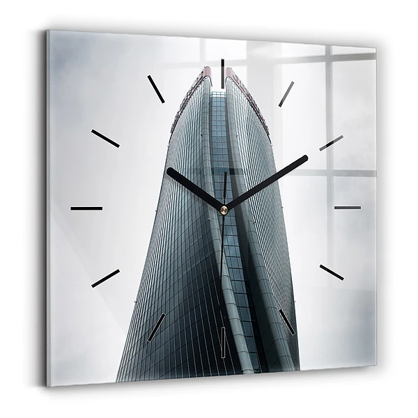 Wanduhr modern quadratisch Mailänder Wolkenkratzer