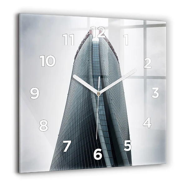 Wanduhr modern quadratisch Mailänder Wolkenkratzer