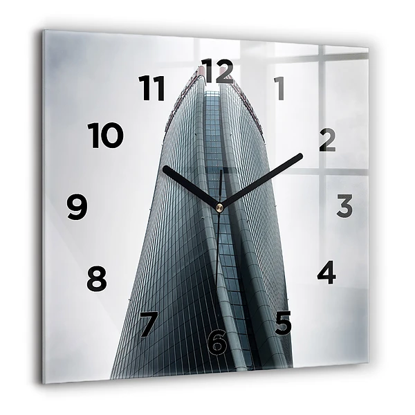 Wanduhr modern quadratisch Mailänder Wolkenkratzer