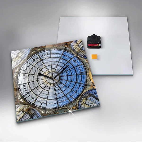 Wanduhr quadratisch mit motiv Mailänder Einkaufszentrum